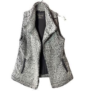 Natural Reflections Sherpa Open Vest Gray Women's Size S